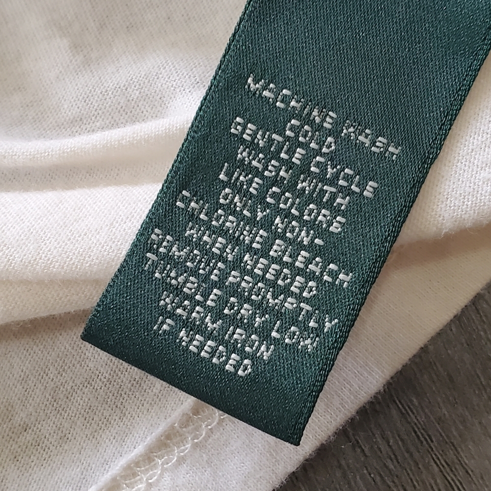 Lauren Ralph Lauren Green Label Cream Romantic Ruffle Cotton Blouse Sz L - Picture 10 of 10